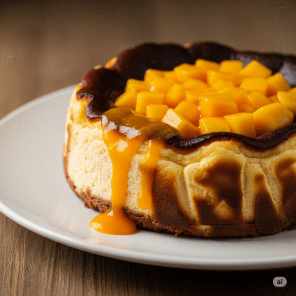 Golden & Burnt: Mango Basque Cheesecake