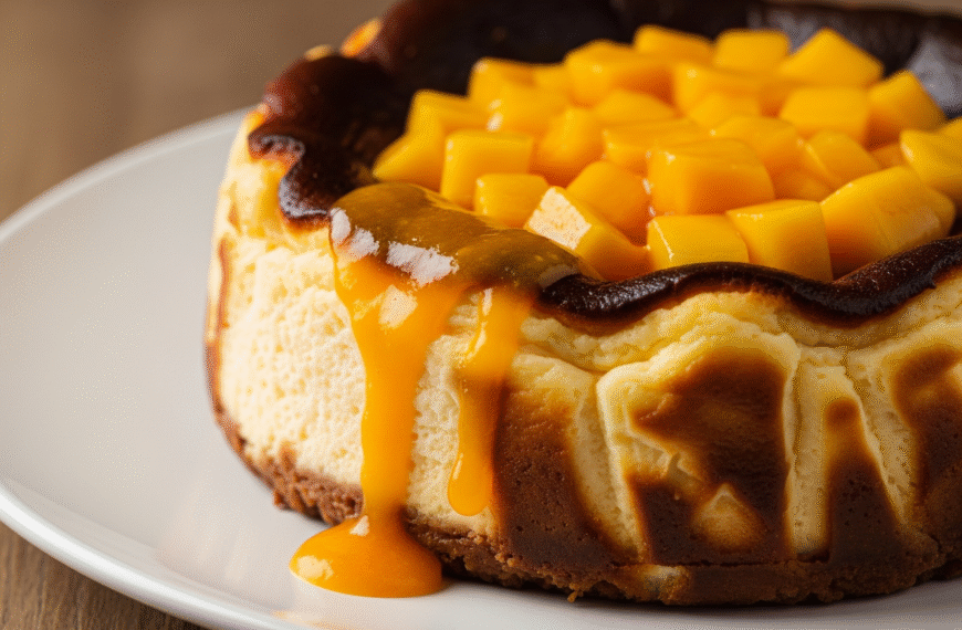 Golden & Burnt: Mango Basque Cheesecake