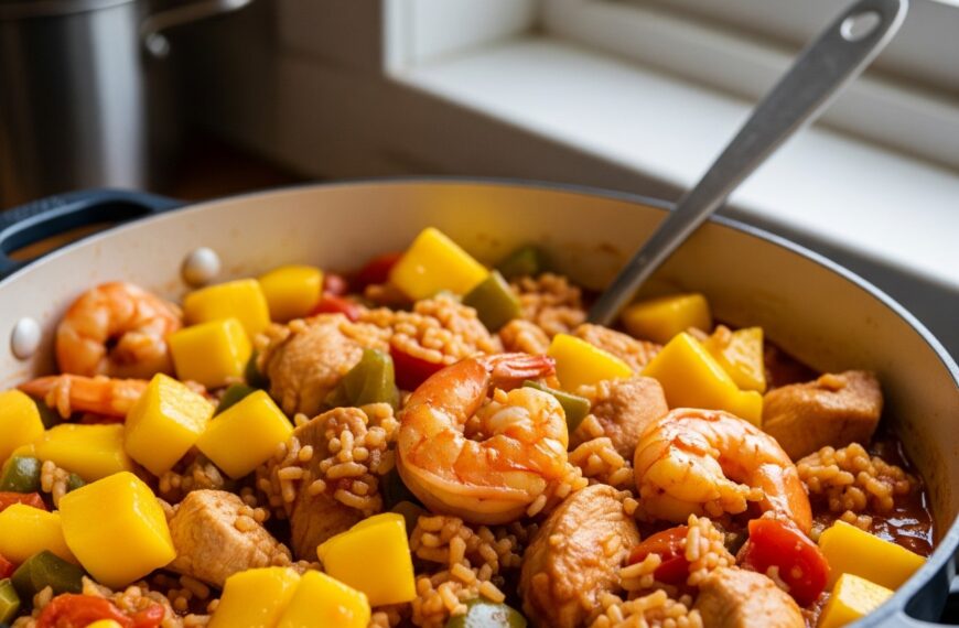 Sweet & Savory Mango Jambalaya – A Caribbean-Indic Fusion Recipe